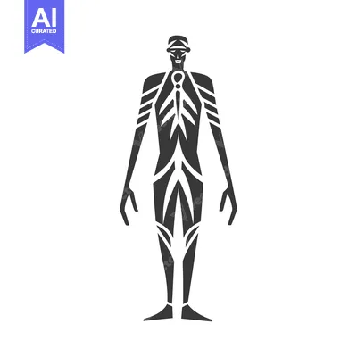 Premium design asset: Stylized Human Figure with Geometric Design