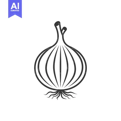 Aset premium populer: A Black and White Line Drawing of an Onion