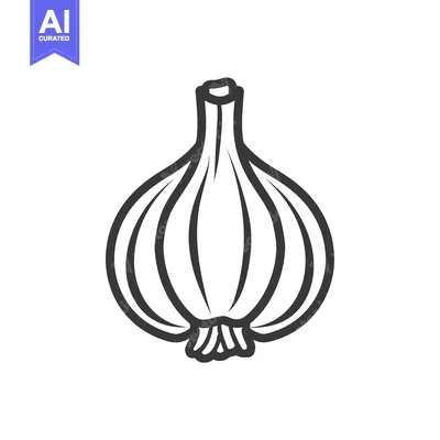 Aset desain premium: A Black and White Line Drawing of an Onion