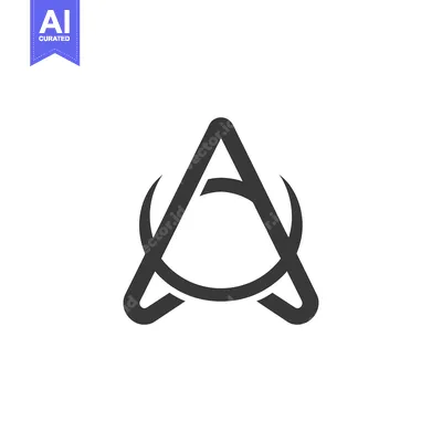 Aset desain premium: Stylized Letter "A" with a Circular Design Element