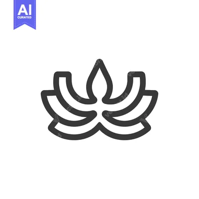 Stylized Line Art Depicting a Lotus Flower