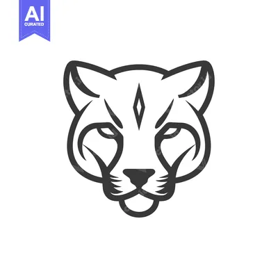 Aset premium populer: Stylized Line Art Illustration of a  Cat's Face