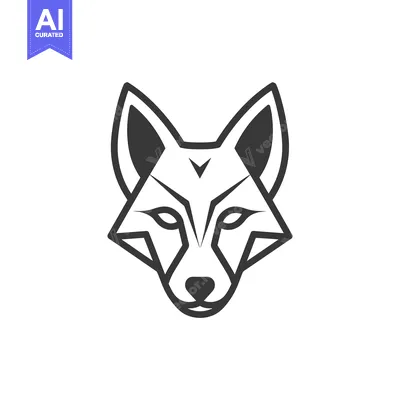 Stylized Line Art Illustration of a Fox's Head
