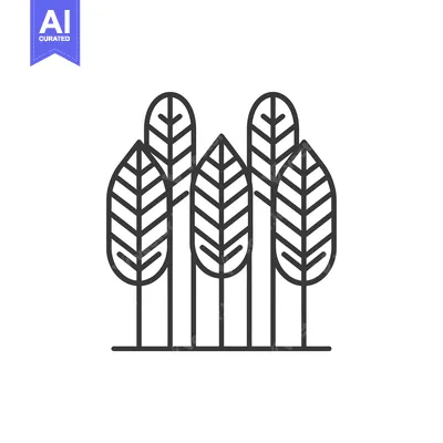 Aset premium populer: Stylized Line Art Illustration of a Group of Four Trees