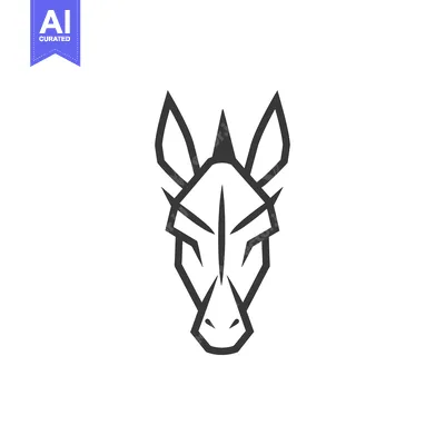 Stylized Line Art Illustration of a Horse Head