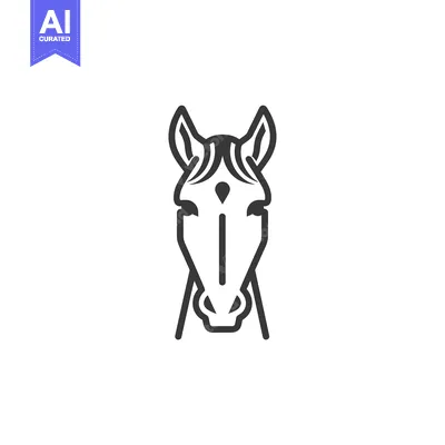 Stylized Line Art Illustration of a Horse's Head