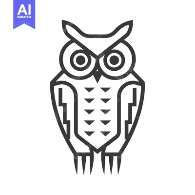 Stylized Line Art Owl Illustration