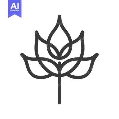 Aset premium populer: Stylized Line Drawing of a Flower with Five Petals and a Stem
