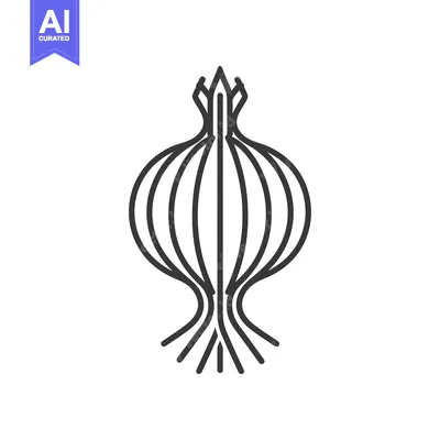 Stylized Line Drawing of a Single Onion