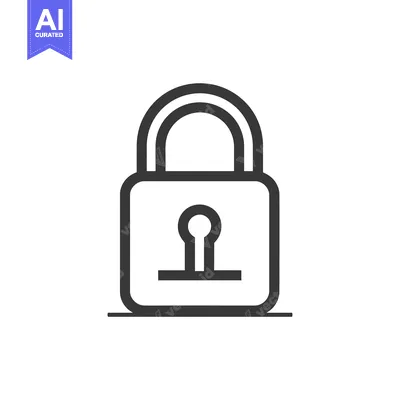 Aset premium populer: A Black and White Line Drawing of a Padlock