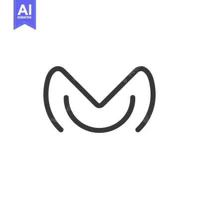 Aset desain premium: Stylized lowercase letter M with a smile
