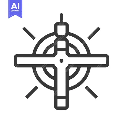 Stylized Outline of a Cross with Rays of Light