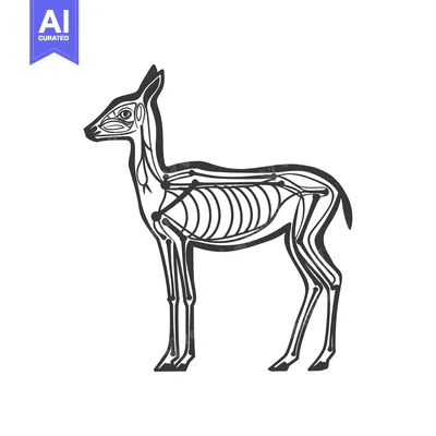 Stylized Outline of a Deer Skeleton