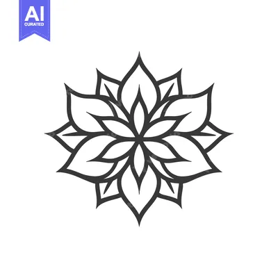 Popular premium asset: Stylized Outline of a Flower with 12 Petals