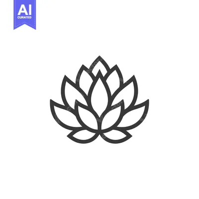 Stylized Outline of a Lotus Flower