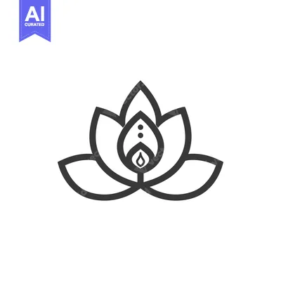 Stylized Outline of a Lotus Flower