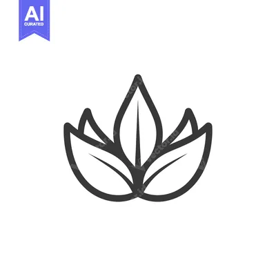 Premium design asset: Stylized Outline of a Lotus Flower with Five Petals