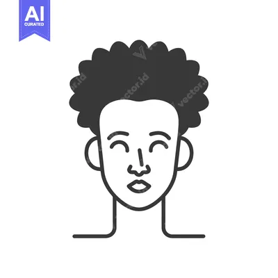 Aset desain premium: A black and white line drawing of a person's face with closed eyes