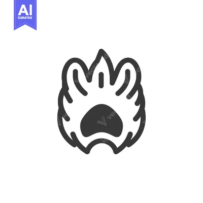 Stylized Paw Print with Flames