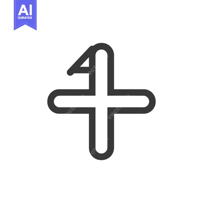 Stylized Plus Sign with Curved Line at Top