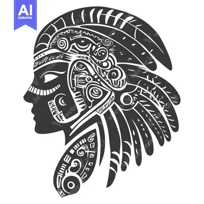 Aset premium populer: Stylized Profile of a Woman with Ornate Headwear