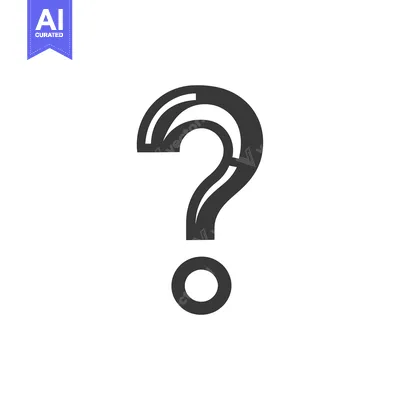 Aset desain premium: Stylized Question Mark Icon with Dot