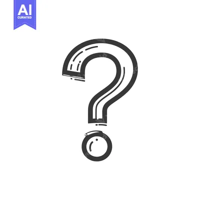 Stylized Question Mark with a Dotted Circle Below