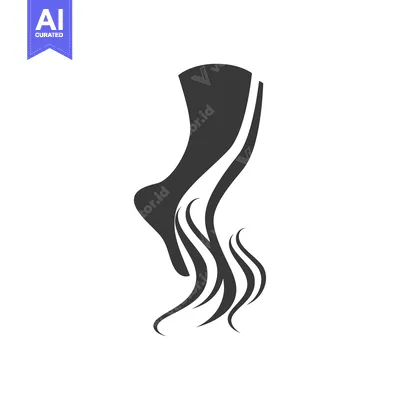 Stylized Silhouette of a Foot with Flowing Lines