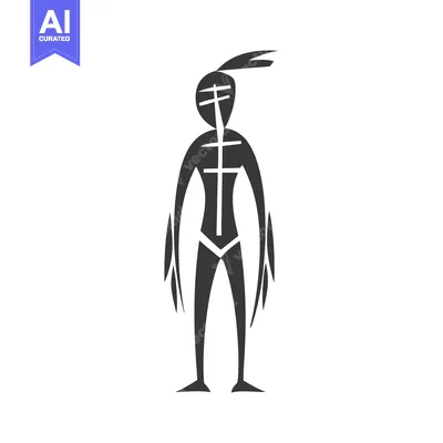 Aset premium populer: Stylized Silhouette of a Person with Geometric Patterns