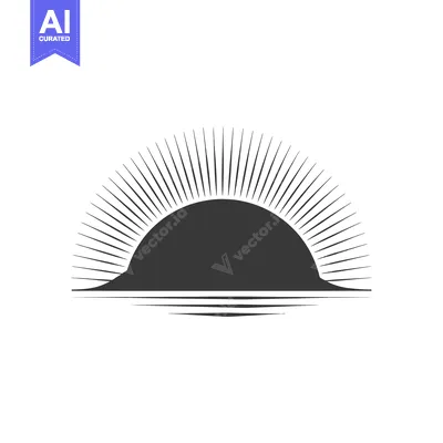 Stylized Silhouette of a Sunset Over Water