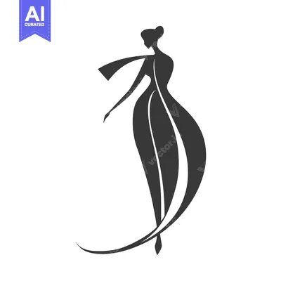 Aset premium populer: Stylized Silhouette of a Woman in a Dress