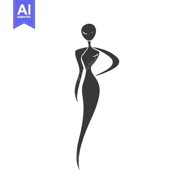 Stylized Silhouette of a Woman in a Dress