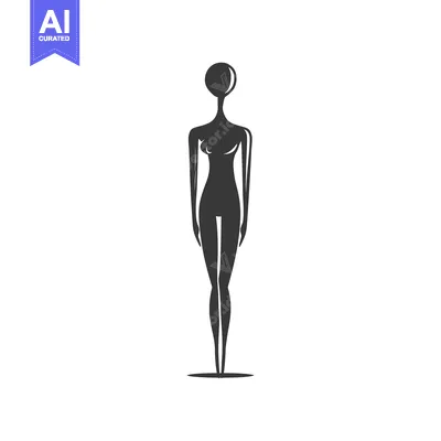 Stylized Silhouette of a Woman Standing
