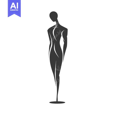 Stylized Silhouette of a Woman Standing on a Base