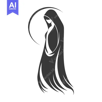 Stylized Silhouette of a Woman Wearing a Hood