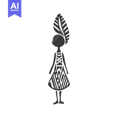 Aset premium populer: Stylized Silhouette of a Woman with a Leaf Headpiece