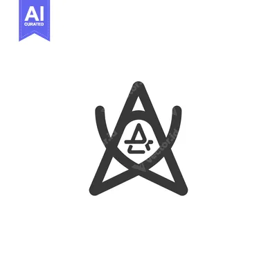Aset desain premium: Stylized Star with Letter "A" in Center