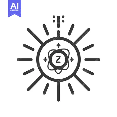Aset desain premium: Stylized Sunburst Symbol with a Z in a Circular Design