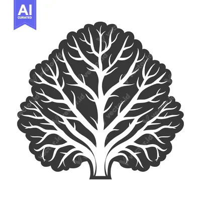Aset premium populer: Stylized Tree with Bare Branches and a Thick Trunk