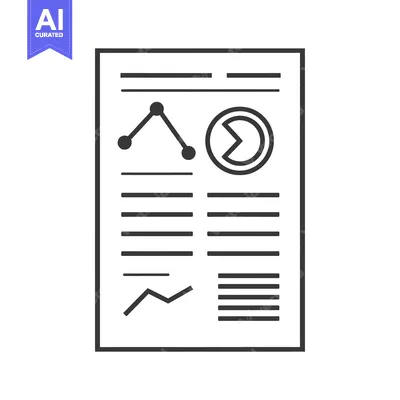 A Black and White Line Drawing of a Report Document with Charts