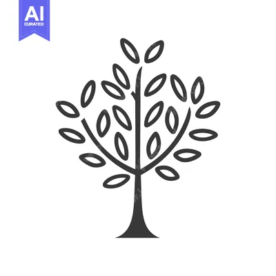 Stylized Tree with Oval Leaves