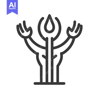 Aset desain premium: Stylized Tree with Raindrop and Upraised Arms