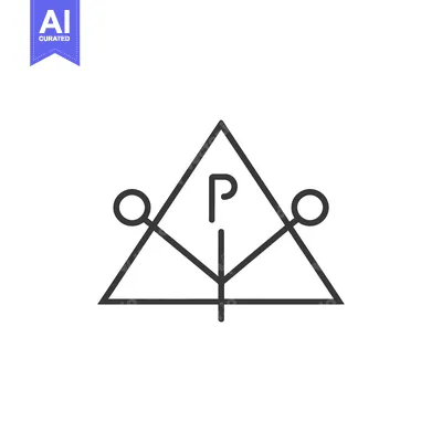 Stylized Tree with Triangle Base and Letter P in Center