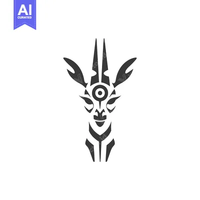 Stylized Tribal Animal with a Single Eye