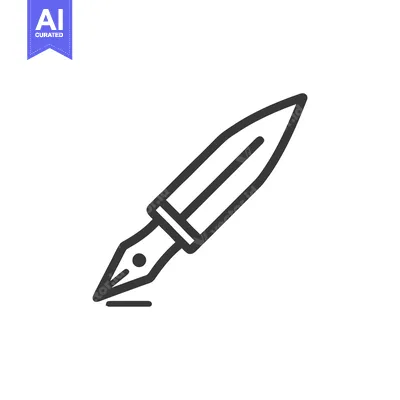 Premium design asset: Elegant Fountain Pen Icon: Minimalist Design for Writing and Creativit