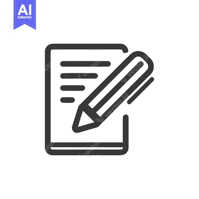 Minimalist Icon of Writing with Pencil on Paper