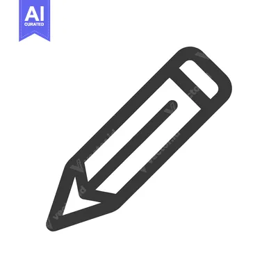 Popular premium asset: Bold Outline Pencil Icon on White Background: Minimalist Design