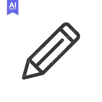 Aset premium populer: Minimalist Pencil Icon: Bold Outline on White Background, Simple Desig