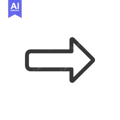 Premium design asset: Simple Right Arrow Icon with Rounded Corners on White Background