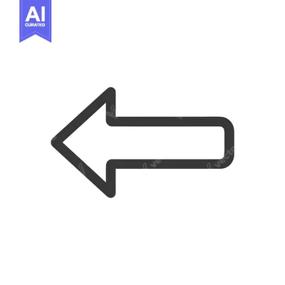 Premium design asset: Bold Gray Left Arrow Icon on White Background, Directional Symbol
